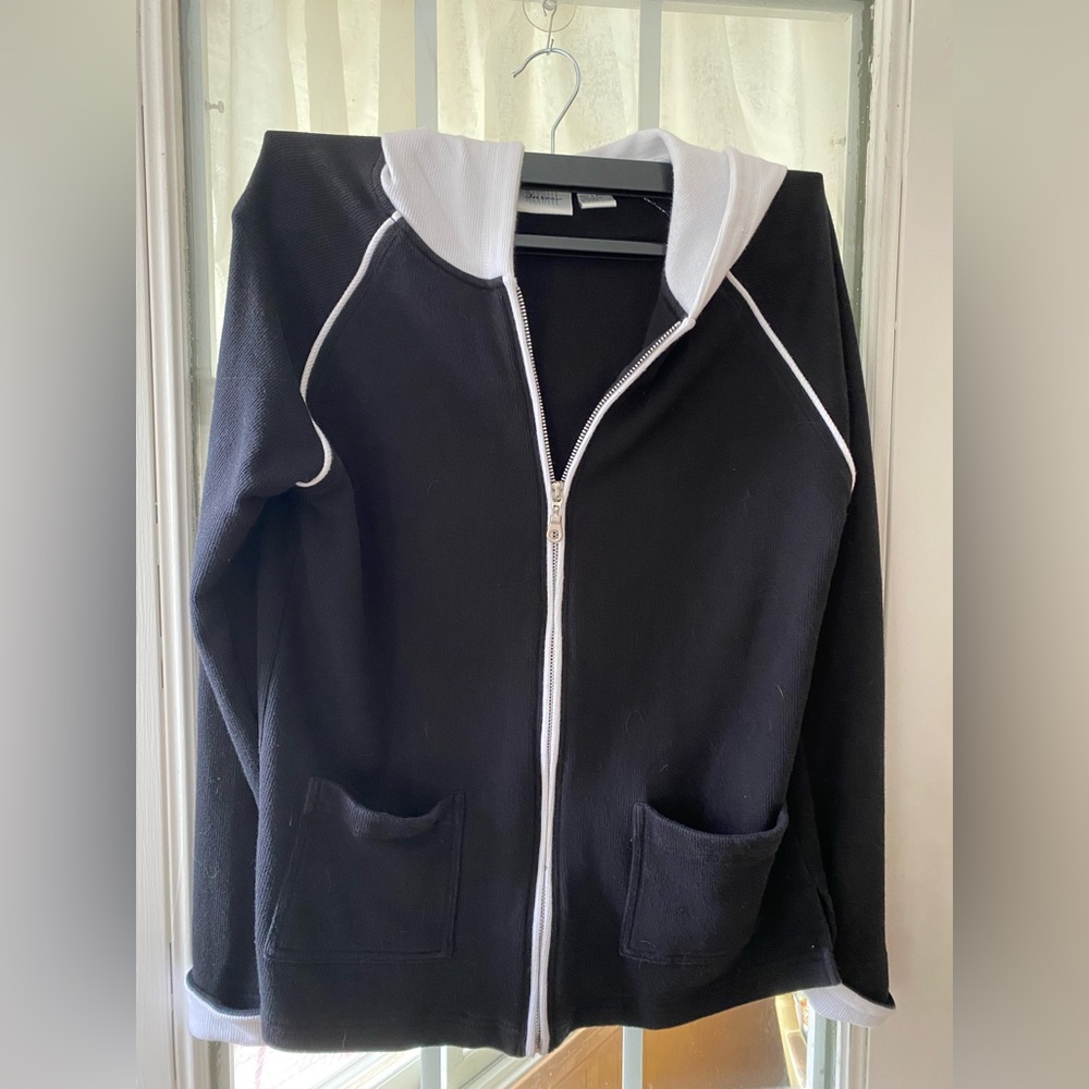 Jason Maxwell Black and White Boxy Hoodie